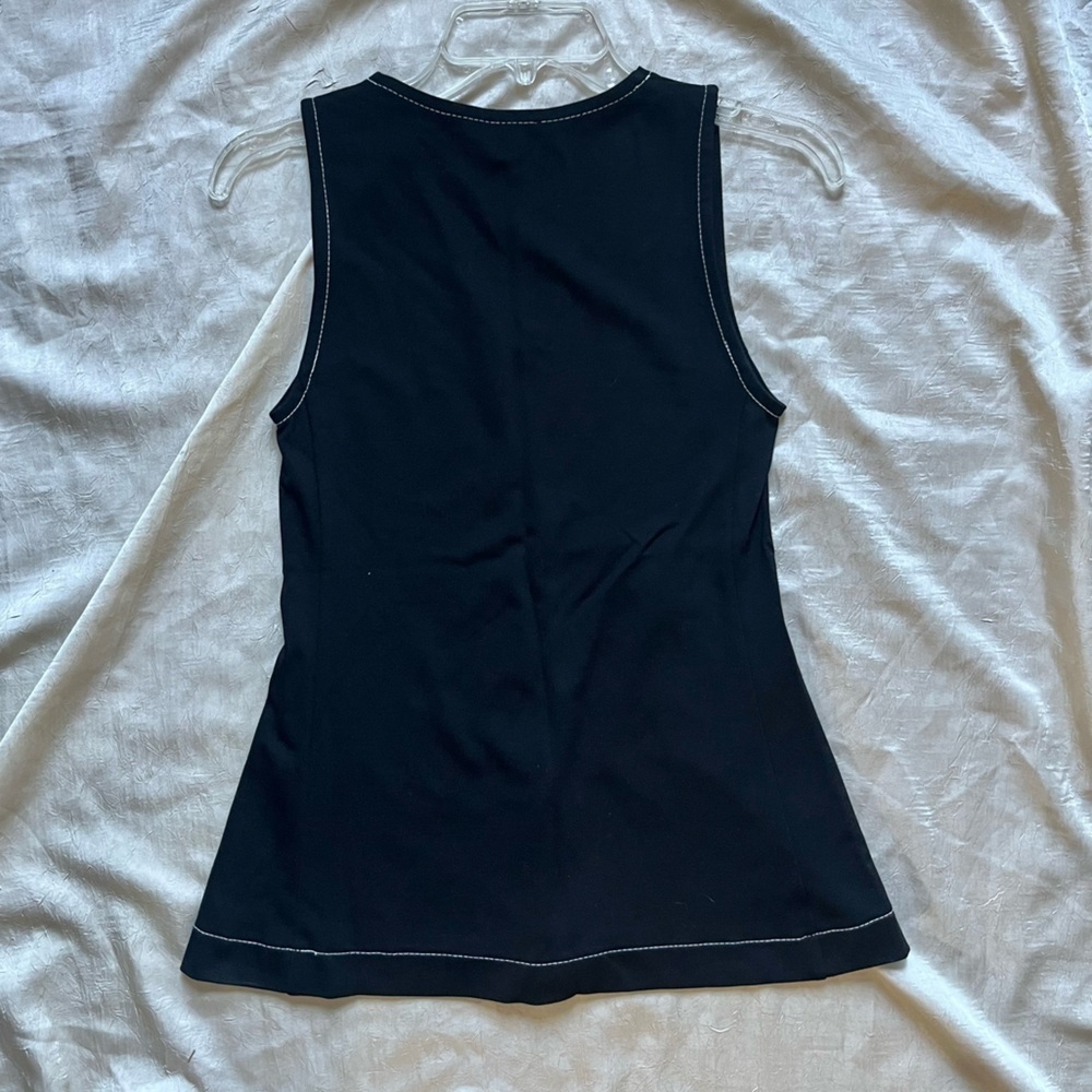 Ann Taylor Black Stitched Top - Picture 3 of 5